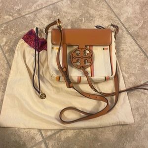 Tory Burch canvas/leather crossbody bag